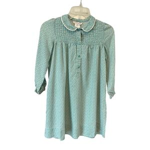 VTG Petite Gamin Girls Smocked Dress Sz 6X Multicolor Floral Peter Pan Collar